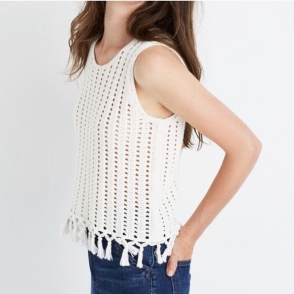 madewell crochet sweater tank
